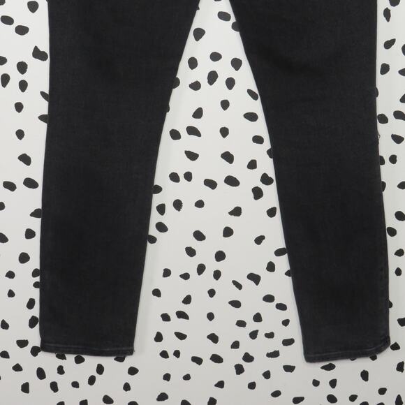 Agolde Black Wash Distressed Nico High Rise Slim Jeans - Picture 8 of 12